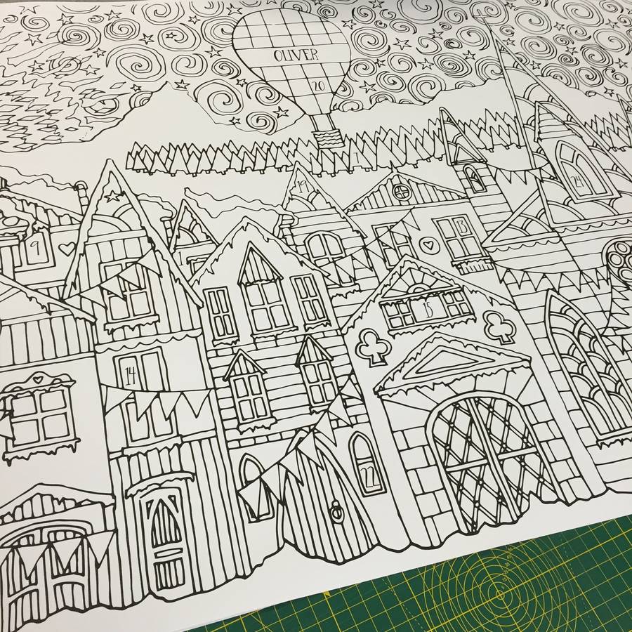 Nordic Houses Colouring Poster Advent Calendar