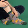 Men's Bamboo Socks Grey Green Tractor, thumbnail 1 of 3