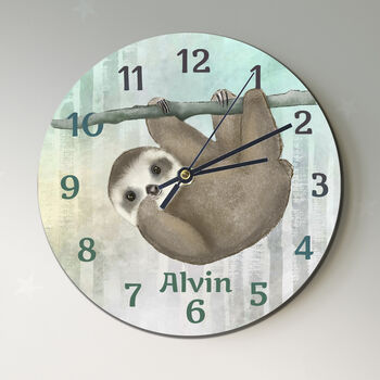 Baby Sloth Personalised Clock, 3 of 4