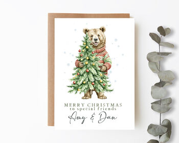 Personalised Christmas Card Christmas Bear, 3 of 3