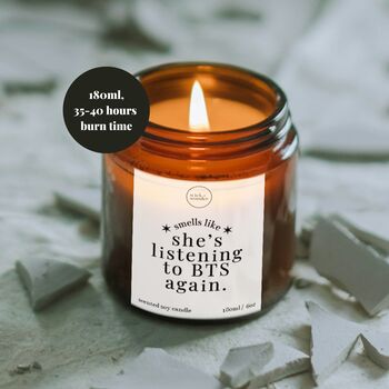 Listening To Bts Again Candle With Matches, K Pop Gift, 2 of 11