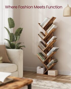 Eight Tier Tree Bookshelf Bookcase Shelving Unit, 3 of 7