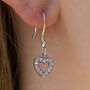 Sterling Silver Pink Crystal Heart Earrings, thumbnail 1 of 5