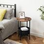Round Side End Table With Removable Storage Basket, thumbnail 2 of 9