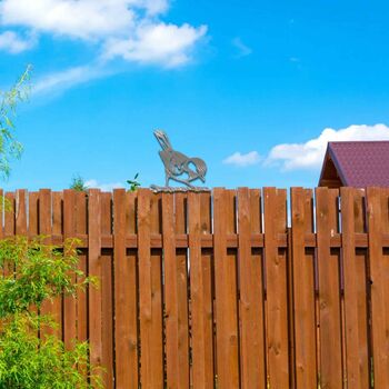 Rusty Metal Robin Garden Bird Fence Topper, 3 of 10