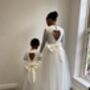 Long Sleeve Lace Flower Girl Dress – Heart Back Tulle Dress For Communion And Christening, thumbnail 10 of 12