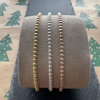 Three Sparkly Bracelets In Silver, Rose Gold And Gold Plated, 7 of 7