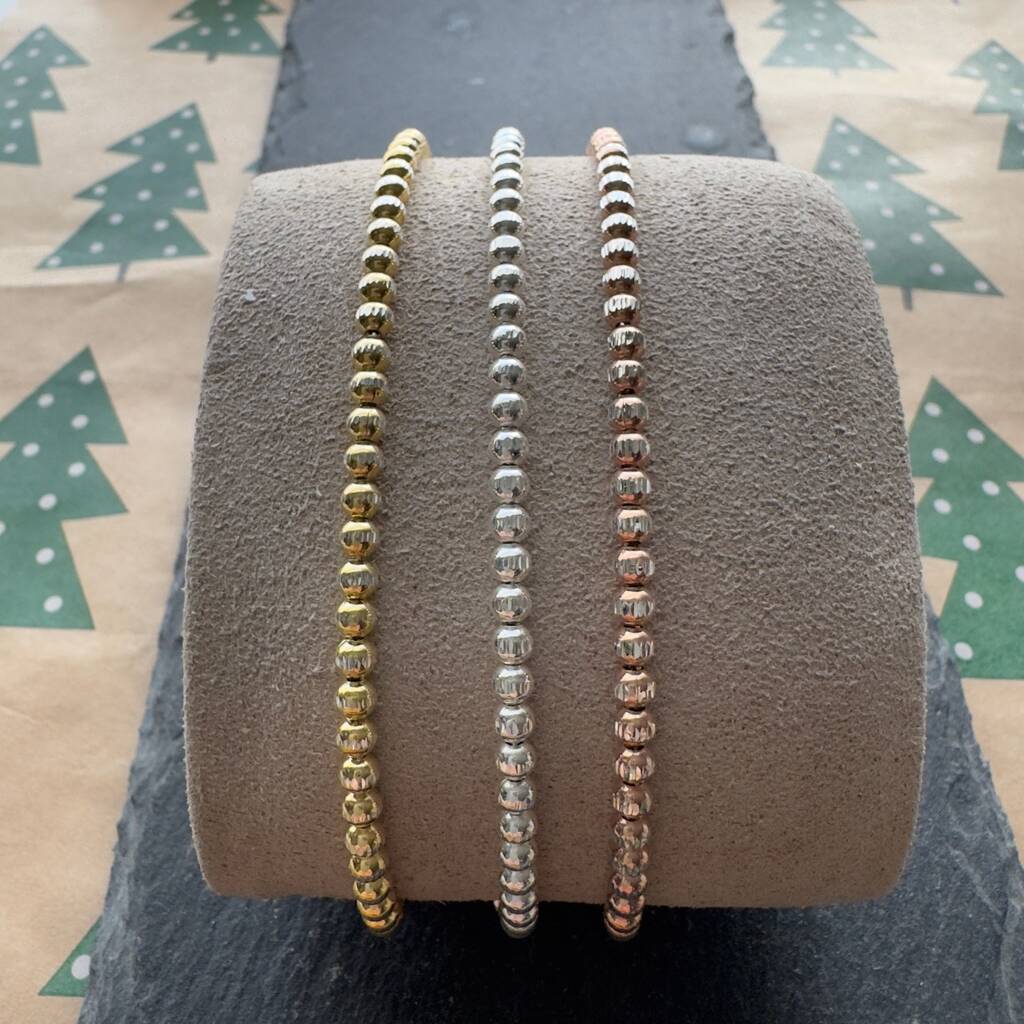 Three Sparkly Bracelets In Silver, Rose Gold And Gold Plated, 1 of 7