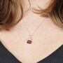 925 Sterling Silver Raw Ruby Crystal Necklace, thumbnail 2 of 3