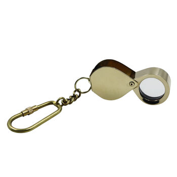 Custom Jewellers Loupe Brass Magnifying Glass With Keychain, 9 of 11