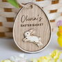 Personalised Easter Basket Name Tag, Kids Egg Hunt Label, My First Easter Ornament, thumbnail 1 of 4