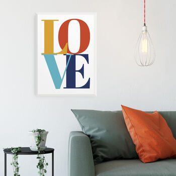 Bright Love Letters Wall Art Print, 3 of 4