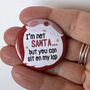 Naughty Santa Xmas Badge, thumbnail 2 of 5