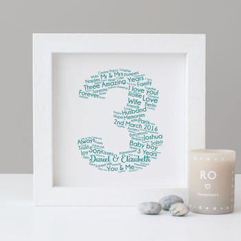 Personalised 3rd Wedding Anniversary Gift, 5 of 7