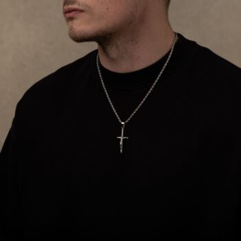 Silver Crucifix Cross Pendant Necklace, 6 of 10