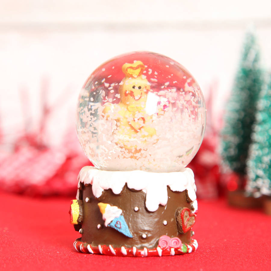 gingerbread mini christmas snow globe dome by red berry apple ...