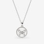 Sterling Silver Coin Necklace With Butterfly, thumbnail 1 of 5