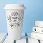 Personalised Hands Off Ceramic Eco Travel Mug, thumbnail 1 of 7