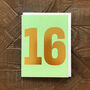 Mini Gold Foiled Number Sixteen Card, thumbnail 3 of 5