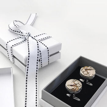 Timeless Watch Mechanism Cufflinks In A Gift Box, 2 of 2