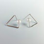 Sterling Silver Pearl Triangle Drop Earrings, thumbnail 1 of 4