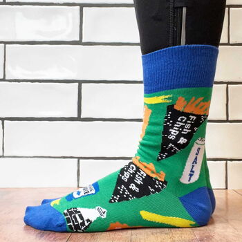 Fish And Chips Illustrated Socks | British Made In Small Batches, 3 of 4