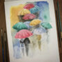 Umbrellas Watercolour Print, thumbnail 3 of 5
