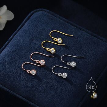 Tiny And Minimalist 4mm Cz Drop Earrings, 4 of 10