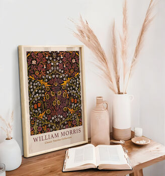 William Morris Burgundy Florals Print, 3 of 4