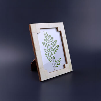 G Decor Tectura Handcrafted Horn Bone Photo Frame Architectural Cream, 3 of 3