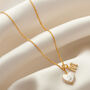 Diamond Letter Necklace With Freshwater Pearl Heart, thumbnail 2 of 9