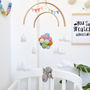Bunny Flying With Rainbow Balloons Nursery Mobile, thumbnail 2 of 11