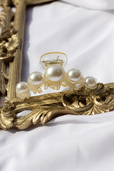 Medium Size Pearl Row Detail Claw Hair Clip, 5 of 6