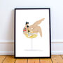 Funny Sexy Champagne Illustrated Print, thumbnail 1 of 2