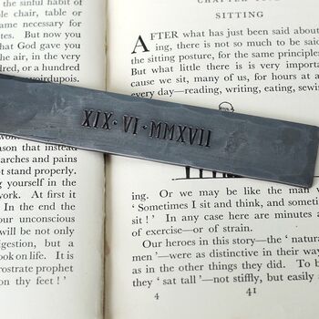 Personalised Raw Steel Scroll Bookmark 11th Anniversary, 4 of 7