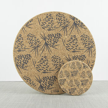 Pinecone Grey Cork Mats By Liga Notonthehighstreet Com   Normal Splash Cork Mats 