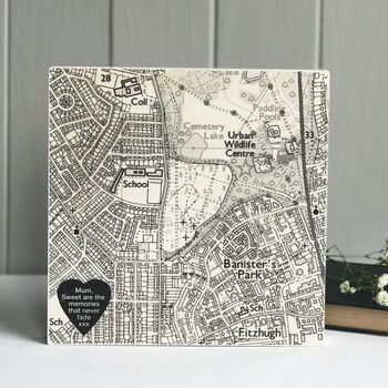 Personalised Memorial Location Map Printed On Wood, 5 of 10