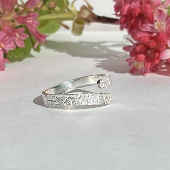 Elegant Solid Silver Adjustable Ring, 3 of 5