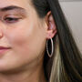 Silver Plated Fancy Twist Hoop Earrings, thumbnail 3 of 5