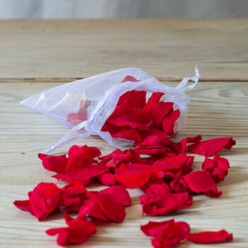 20 Mini Biodegradable Red Rose Petal Confetti Bags, 2 of 3
