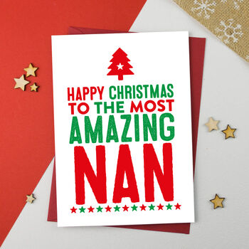 Amazing Nan, Nanny, Gran, Grandma Christmas Card, 6 of 6
