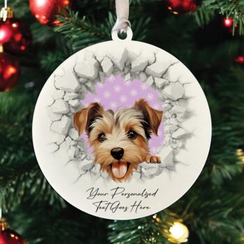 Personalised Christmas Biewer Terrier Break Through, 3 of 10