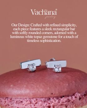 Balance Earrings Real White Topaz Gemstone, 11 of 12