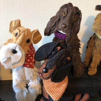 Handmade Custom Made Tiny Felt Dogs, 10 of 12