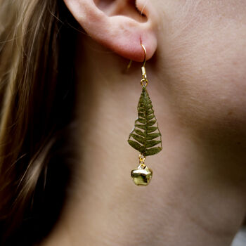 Christmas Tree And Bell Gold Plated Earrings, 3 of 12