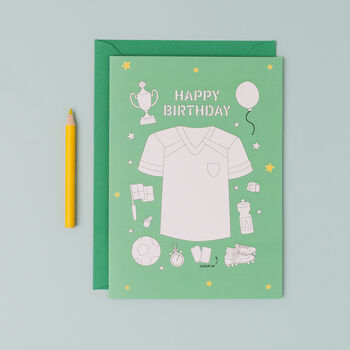 Football Birthday Card With Stickers, 6 of 7