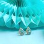 Luscious Blue Topaz 18k Gold Plated Earrings, thumbnail 1 of 4