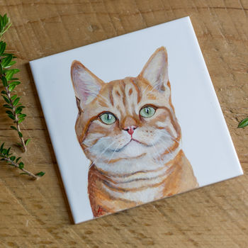 Personalised Hand Painted Dog Or Cat Portrait Tile, 2 of 12