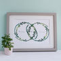 Personalised Wedding And Anniversary Wreath Print, thumbnail 1 of 11