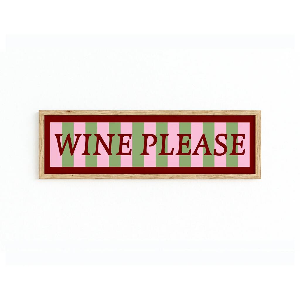 Wine Please Panoramic Framed Print, 1 of 12